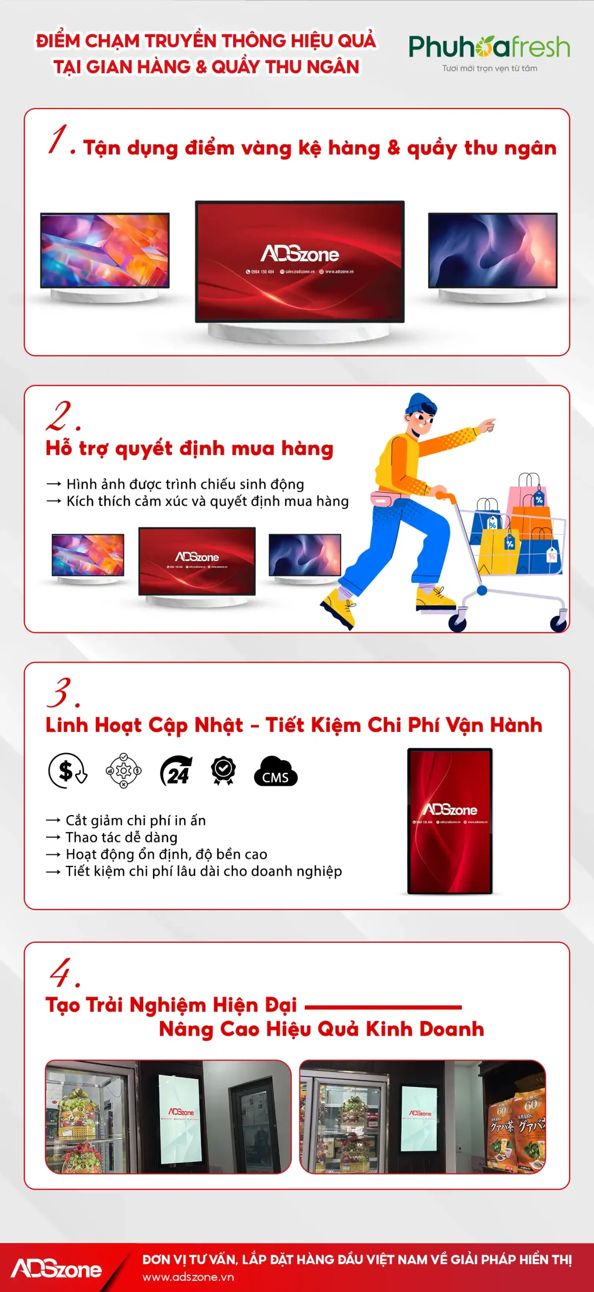 Tối Ưu Điểm Chạm Truyền Thông Tại Gian Hàng Và Quầy Thu Ngân