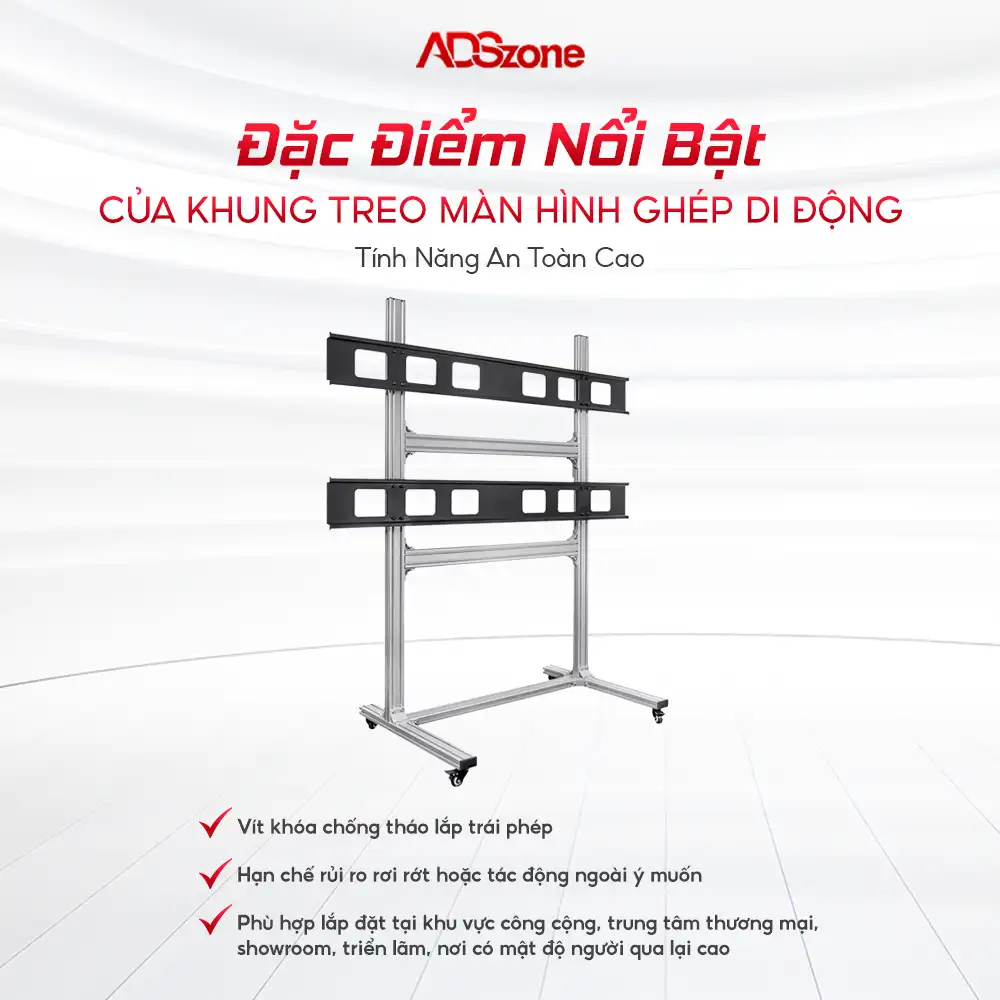Khung Treo Màn Hình Ghép Di Động Có Tính Năng An Toàn Cao
