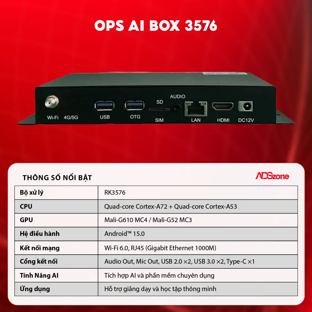 Thông Số Kỹ Thuật Của OPS AI BOX 3576