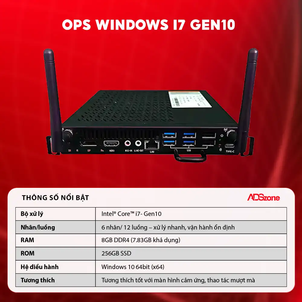Thông Số Kỹ Thuật Của OPS Windows i7 Gen10