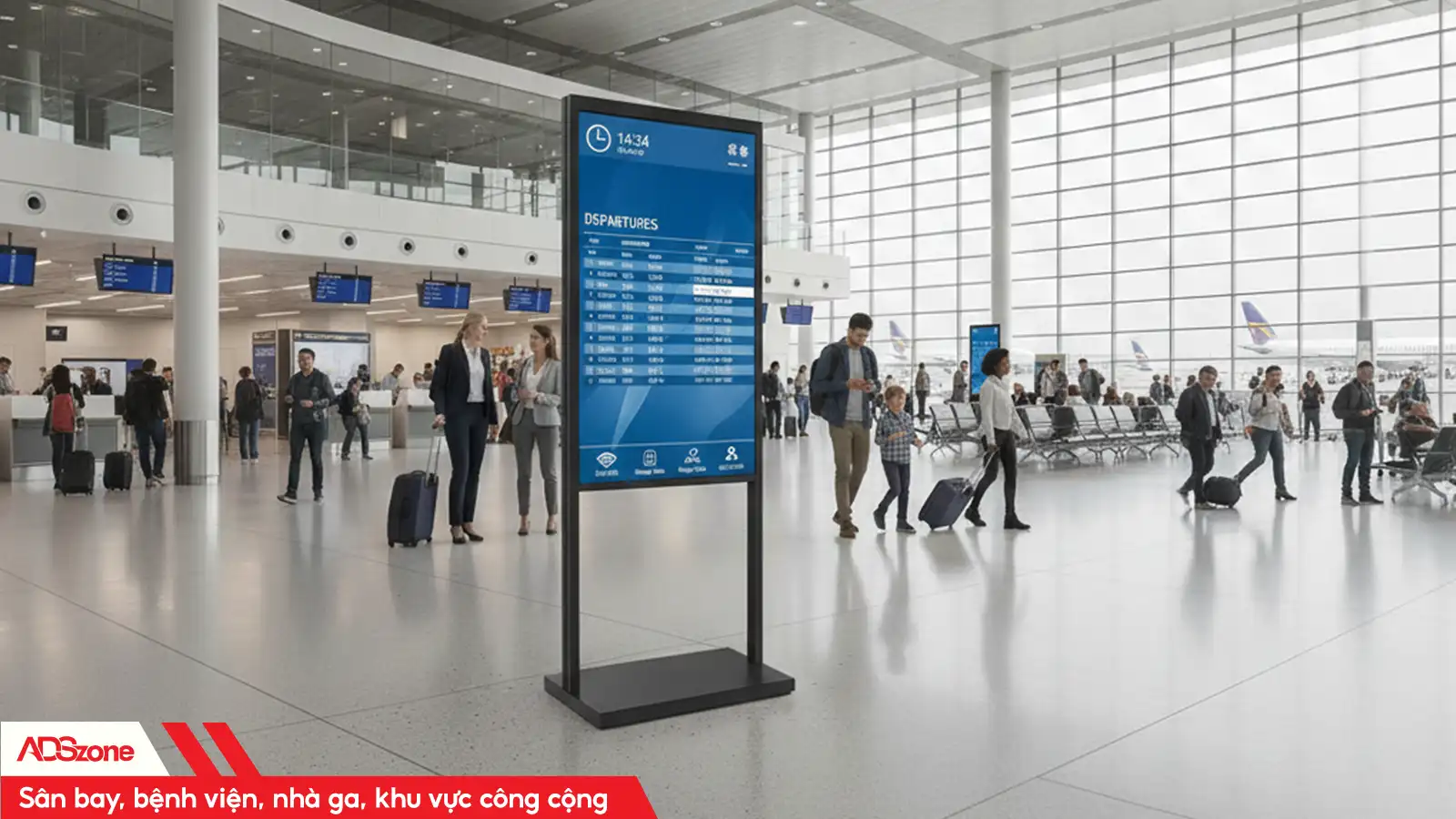 Ứng Dụng Của Màn Hình Chân Đứng Độ Sáng Cao Tại Sân Bay, Bệnh Viện, Nhà Ga