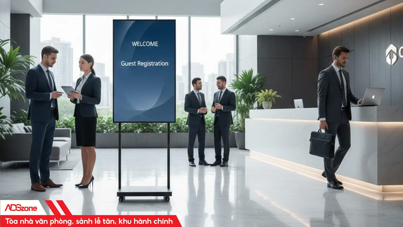 Ứng Dụng Của Màn Hình Chân Đứng Độ Sáng Cao Trong Tòa Nhà Văn Phòng, Sảnh Khách Sạn