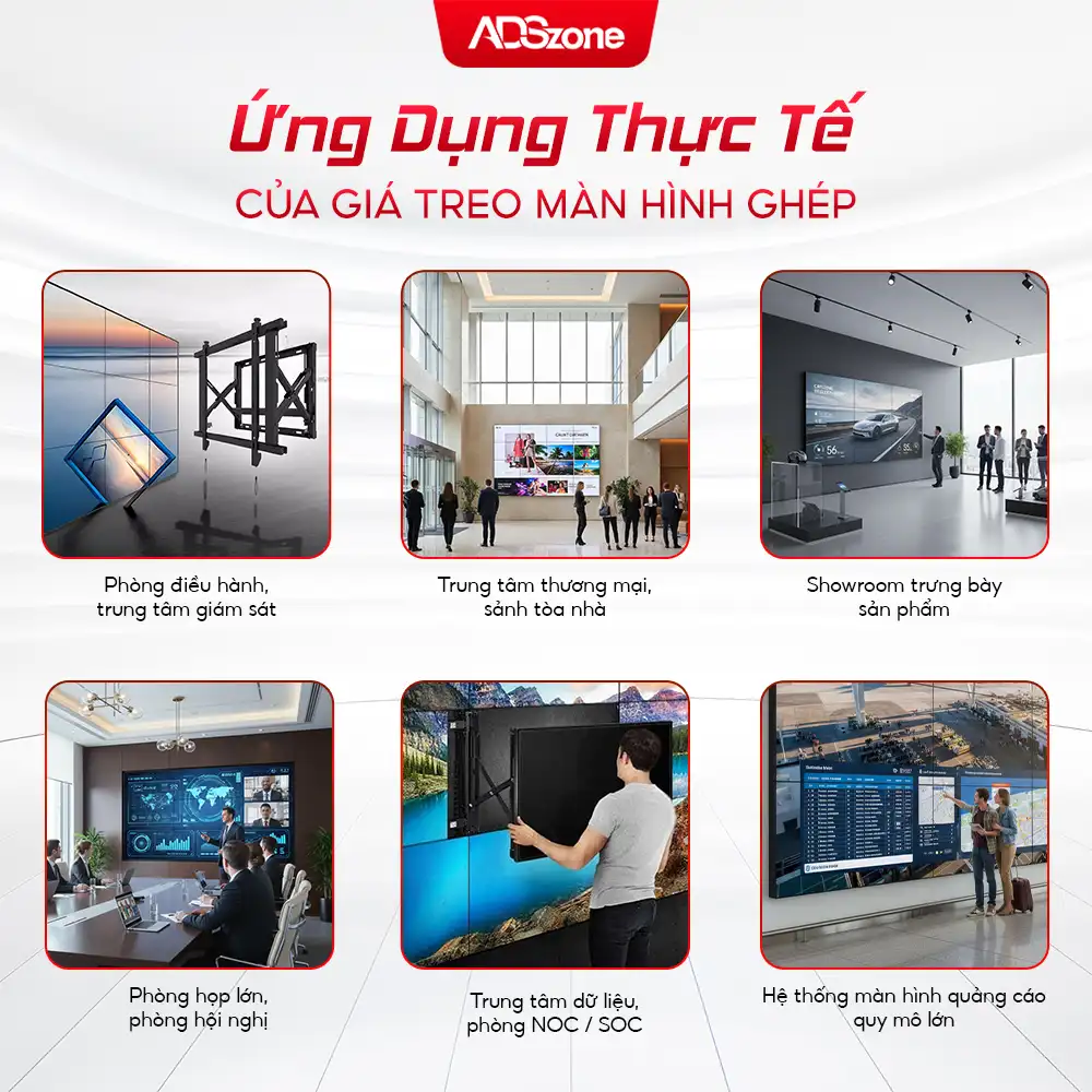 Ứng Dụng Thực Tế Của Giá Treo Màn Hình Ghép