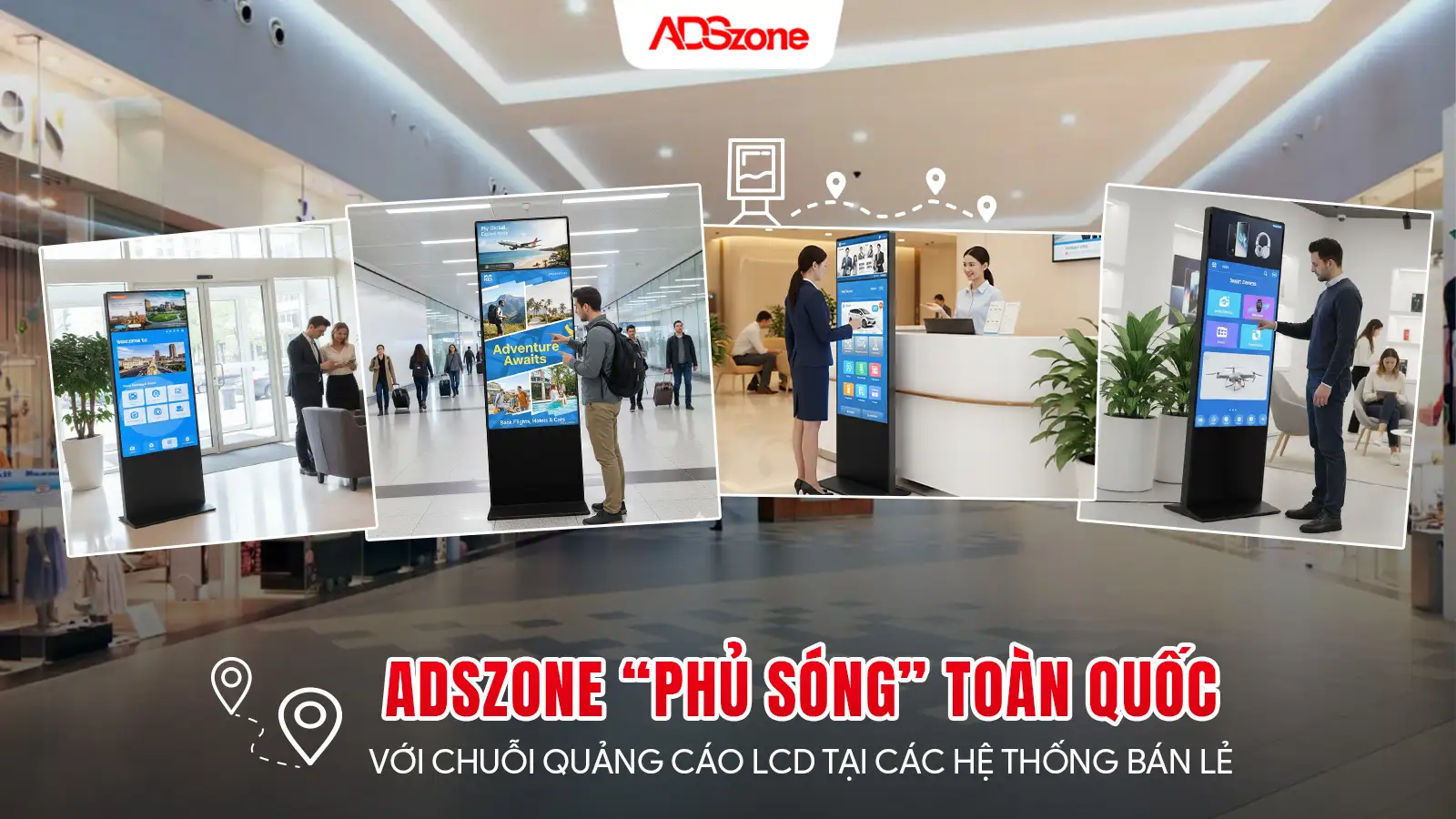 Giải Pháp Màn Hình Quảng Cáo Chân Đứng 2 Màn Cố Định