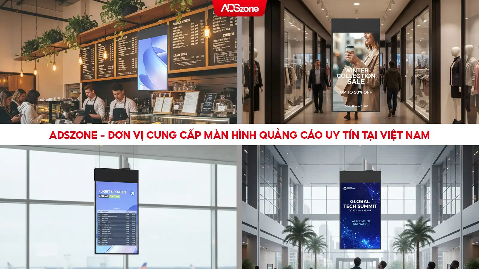 Giải Pháp Màn Hình Quảng Cáo Treo Trần Hiển Thị Đa Hướng