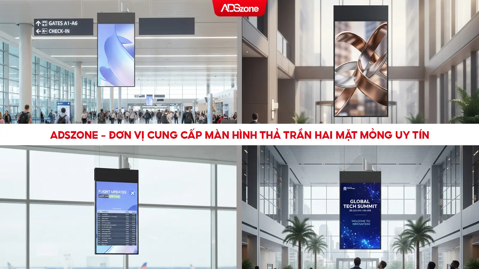 ADSzone - Đơn vị Cung Cấp Màn Hình Thả Trần 2 Mặt Uy Tín