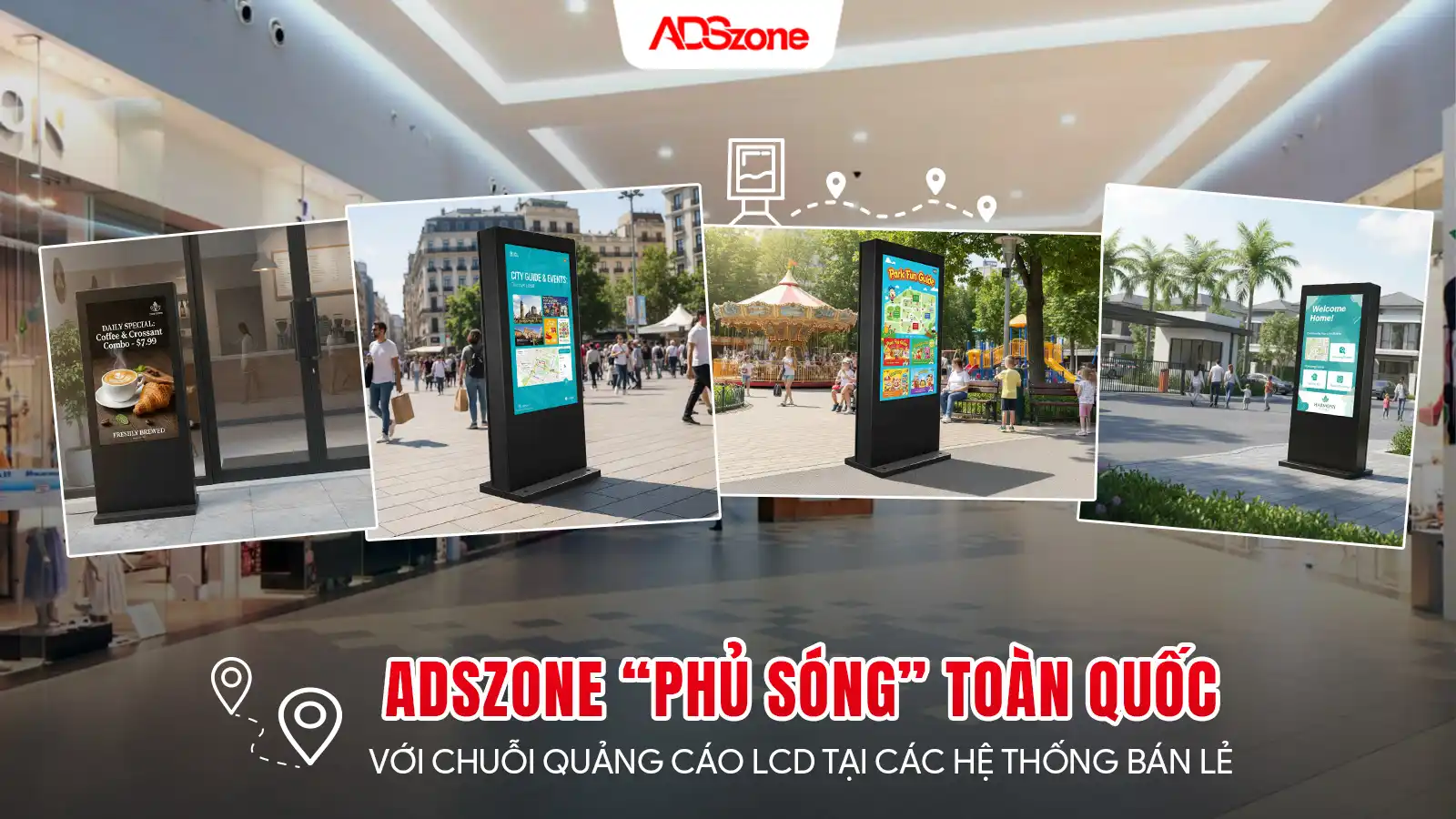 Màn Hình Quảng Cáo Chân Đứng 2 Mặt Ngoài Trời Độ Sáng Cao