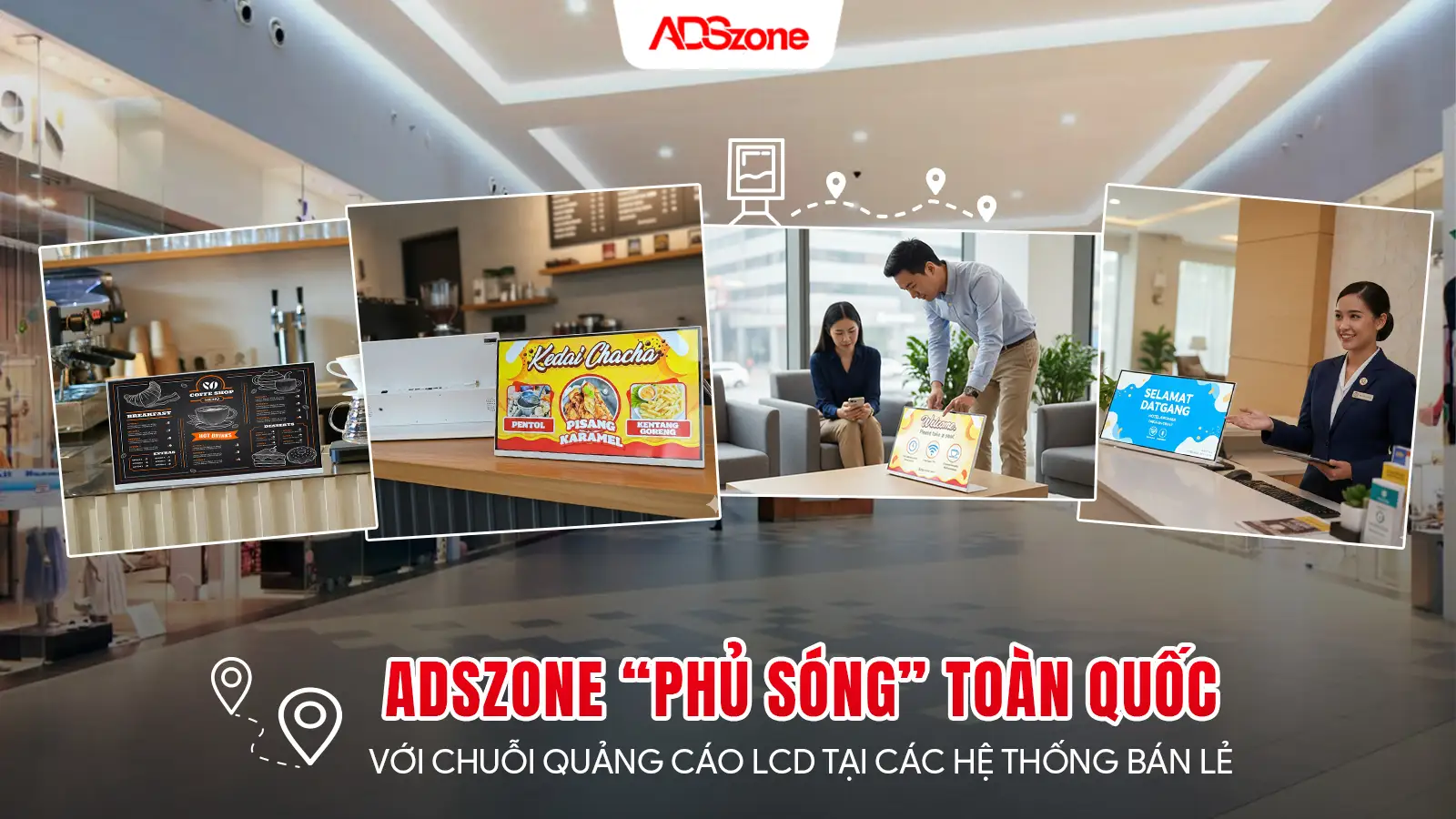 Màn Hình Menu Điện Tử Để Bàn Thiết Kế Nhỏ Gọn, Hiển Thị Rõ Nét