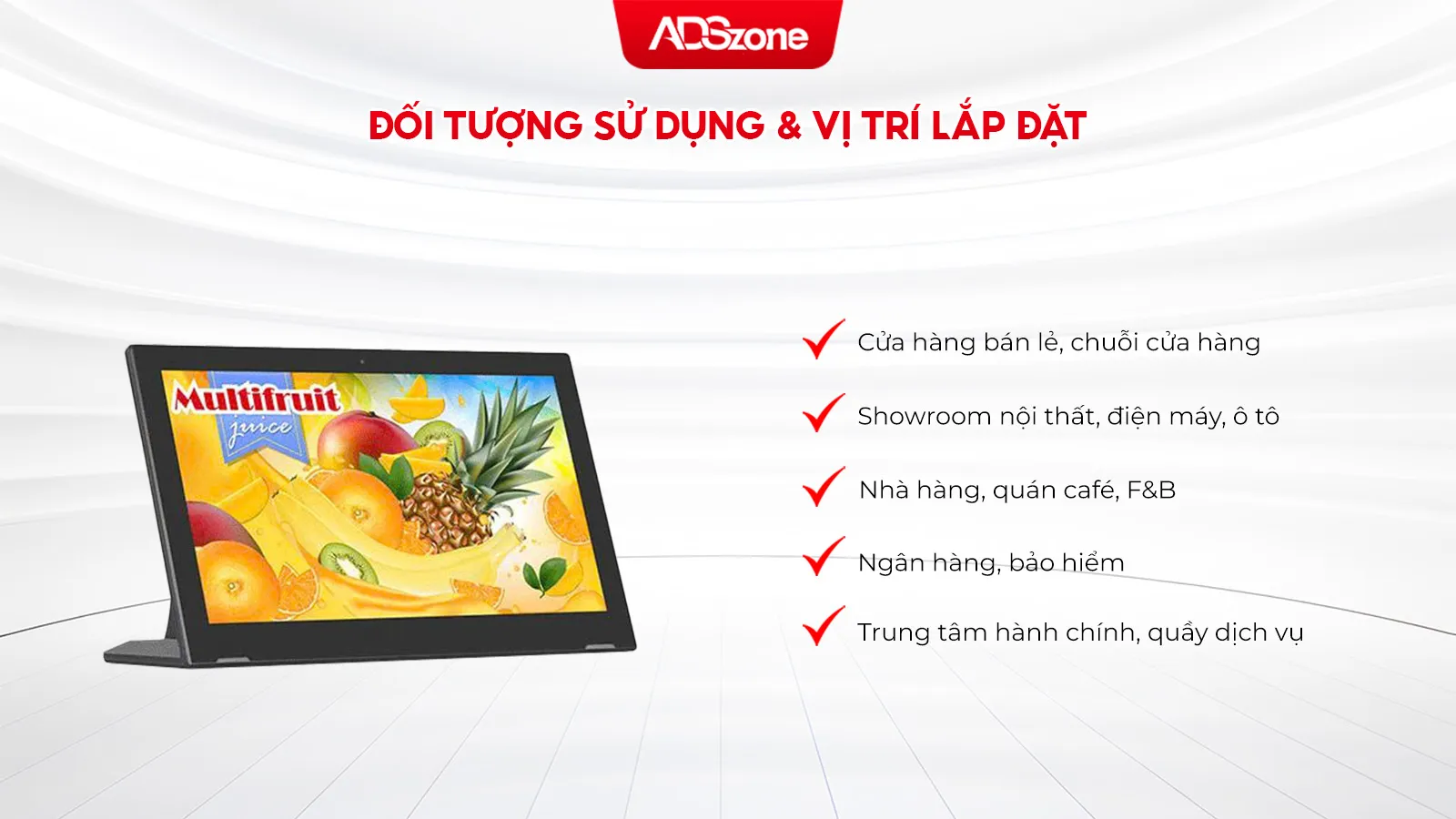 Ứng Dụng Màn Hình Quảng Cáo Để Bàn Chữ L Trong Môi Trường Doanh Nghiệp