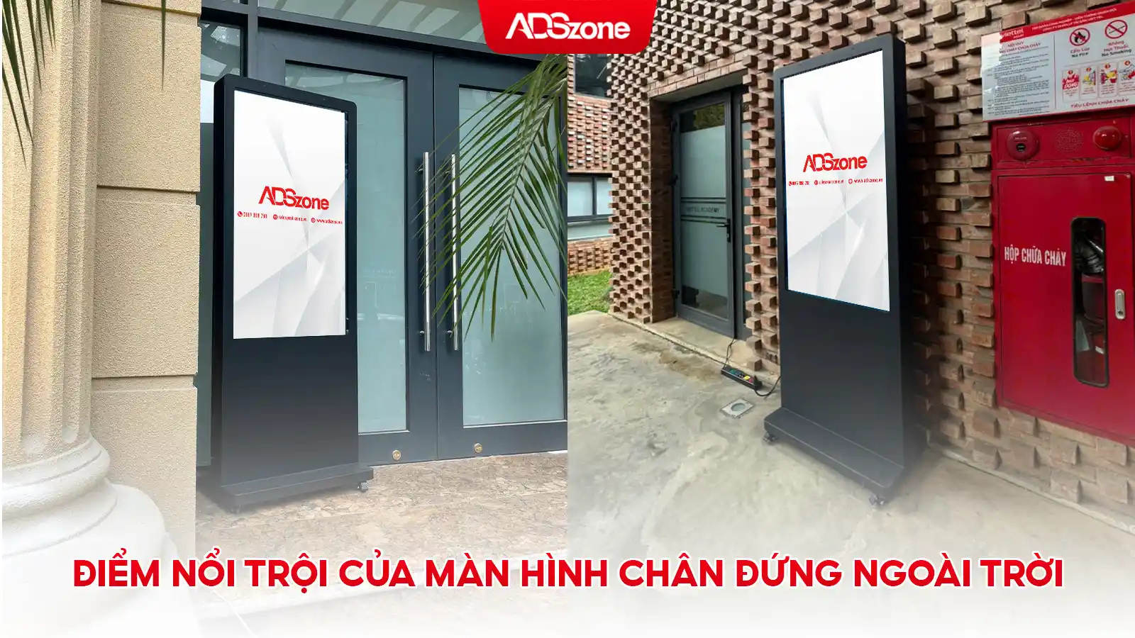 Màn Hình Quảng Cáo Chân Đứng Ngoài Trời Độ Sáng Cao Chống Nước IP55