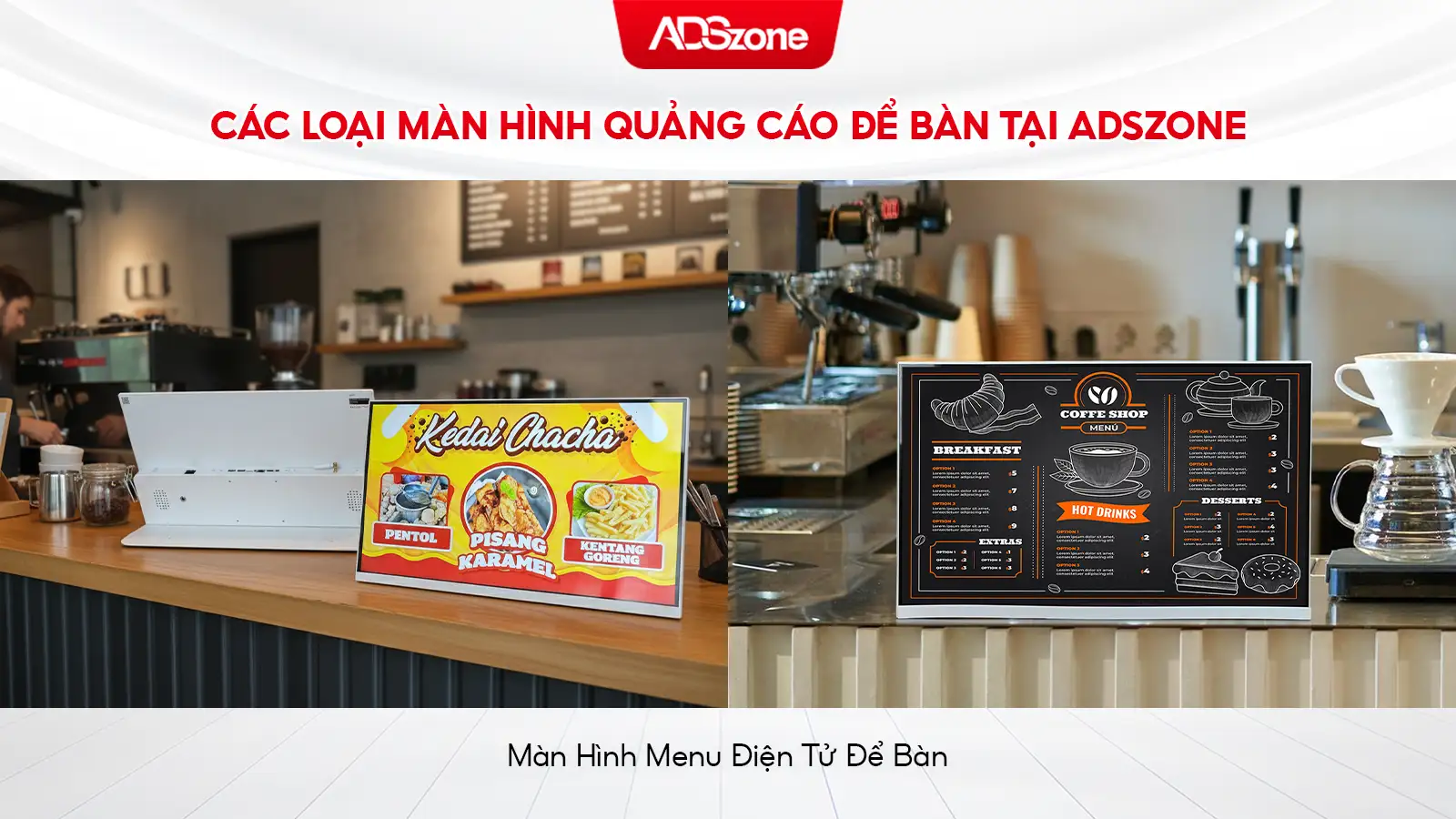 Màn Hình Menu Điện Tử Để Bàn 