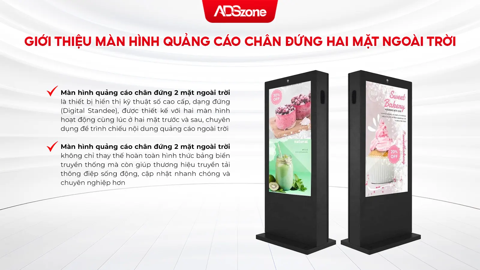 Màn Hình Quảng Cáo Hai Mặt Ngoài Trời Hiển Thị Nội Dung Hai Chiều