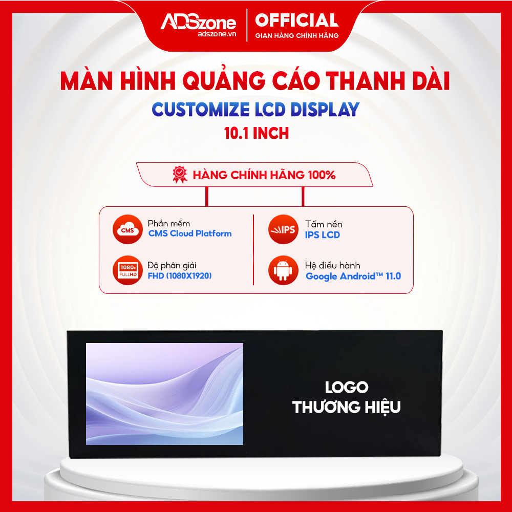 Màn Hình Quảng Cáo Thanh Dài 10.1 Inch Customize