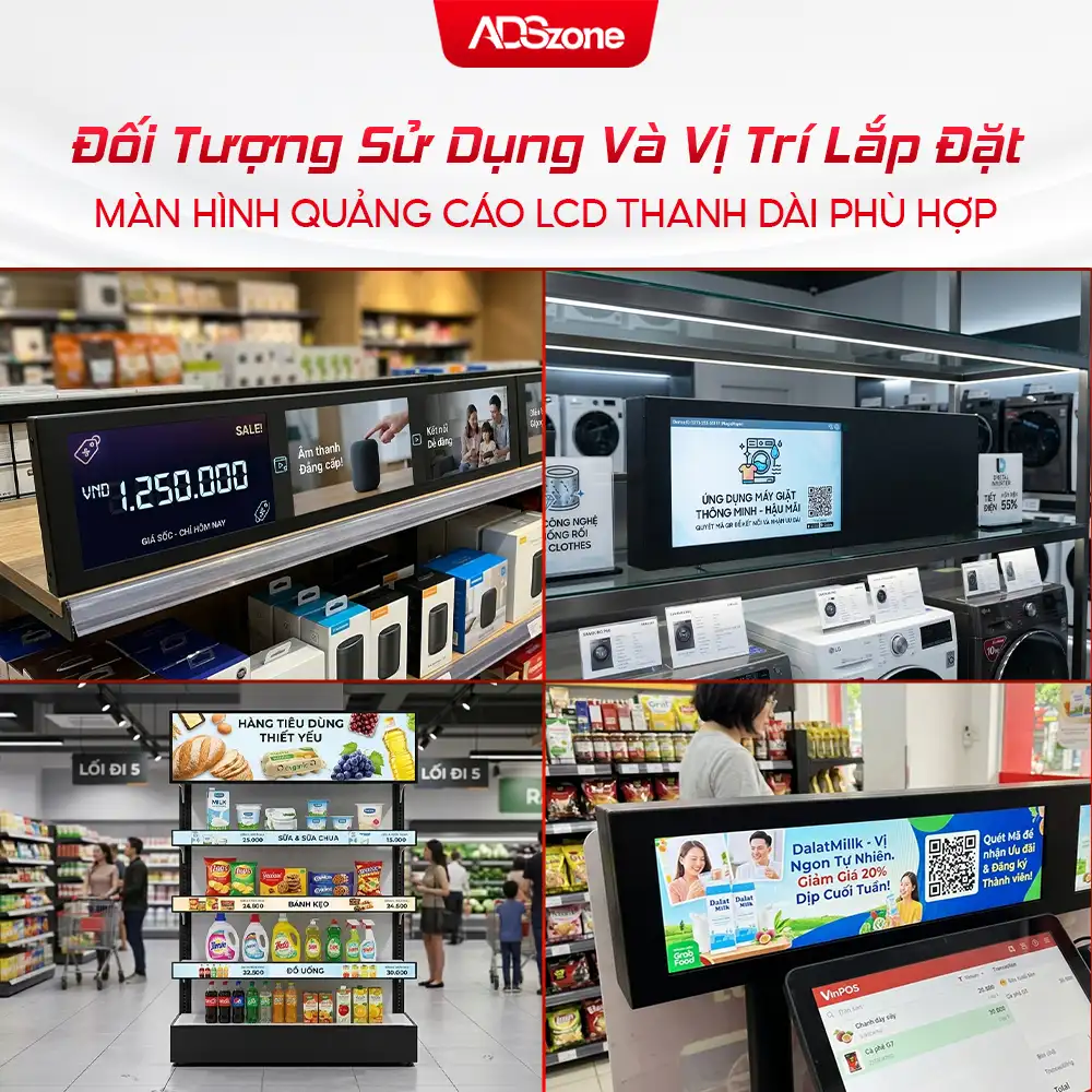 Đối Tượng Sử Dụng Và Vị Trí Lắp Đặt Màn Hình LCD Thanh Dài