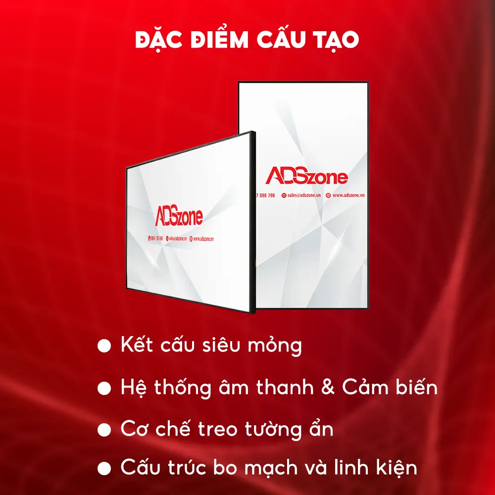 Đặc Điểm Cấu Tạo Của Màn Hình Quảng Cáo Treo Tường Siêu Mỏng