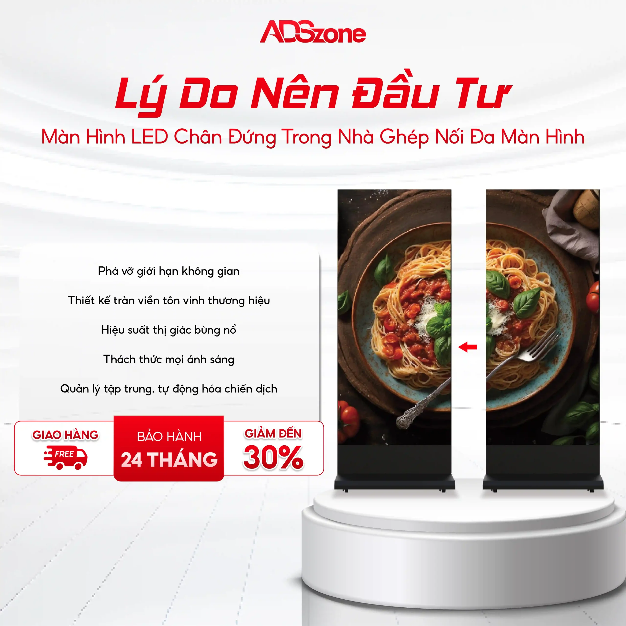 Lý Do Nên Đầu Tư Màn Hình LED Chân Đứng Trong Nhà Ghép Nối Đa Màn Hình?