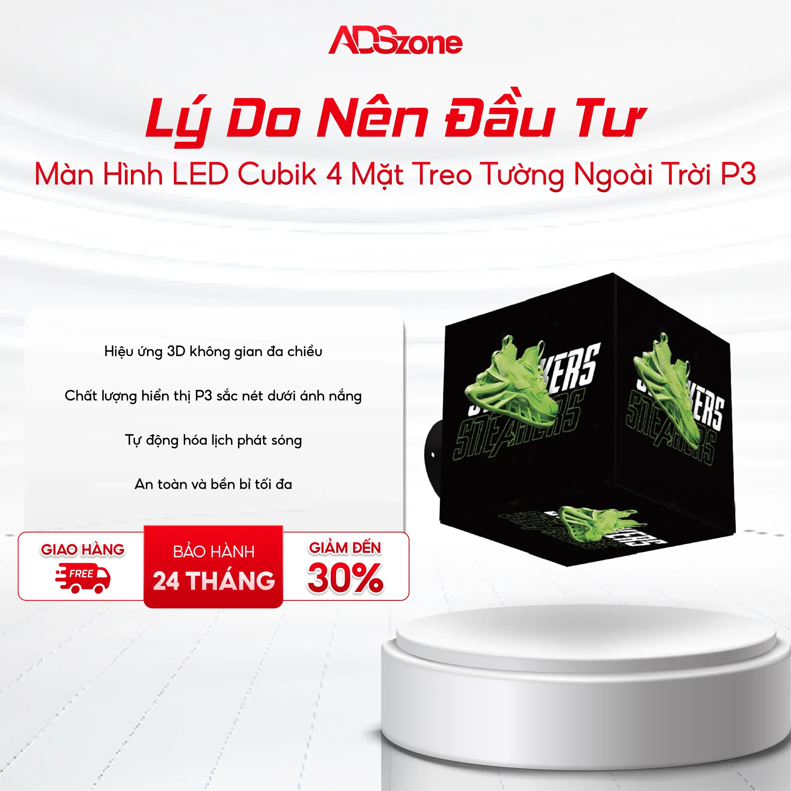 Lý Do Nên Lựa Chọn Màn Hình LED Cubik  4 Mặt Treo Tường Trong Nhà P2