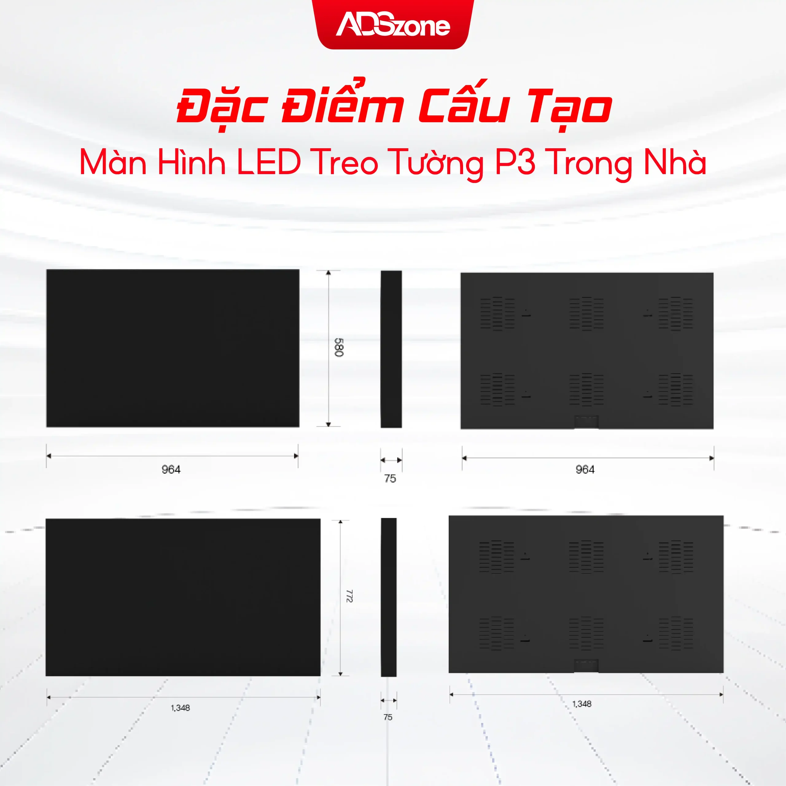 Đặc Điểm Cấu Tạo Của Màn Hình LED P3 Treo Tường Trong Nhà