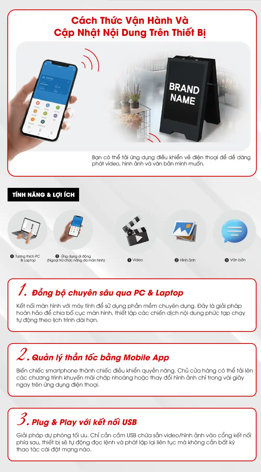 Ba Cách Vận Hành Và Cập Nhật Nội Dung Trên Thiết Bị