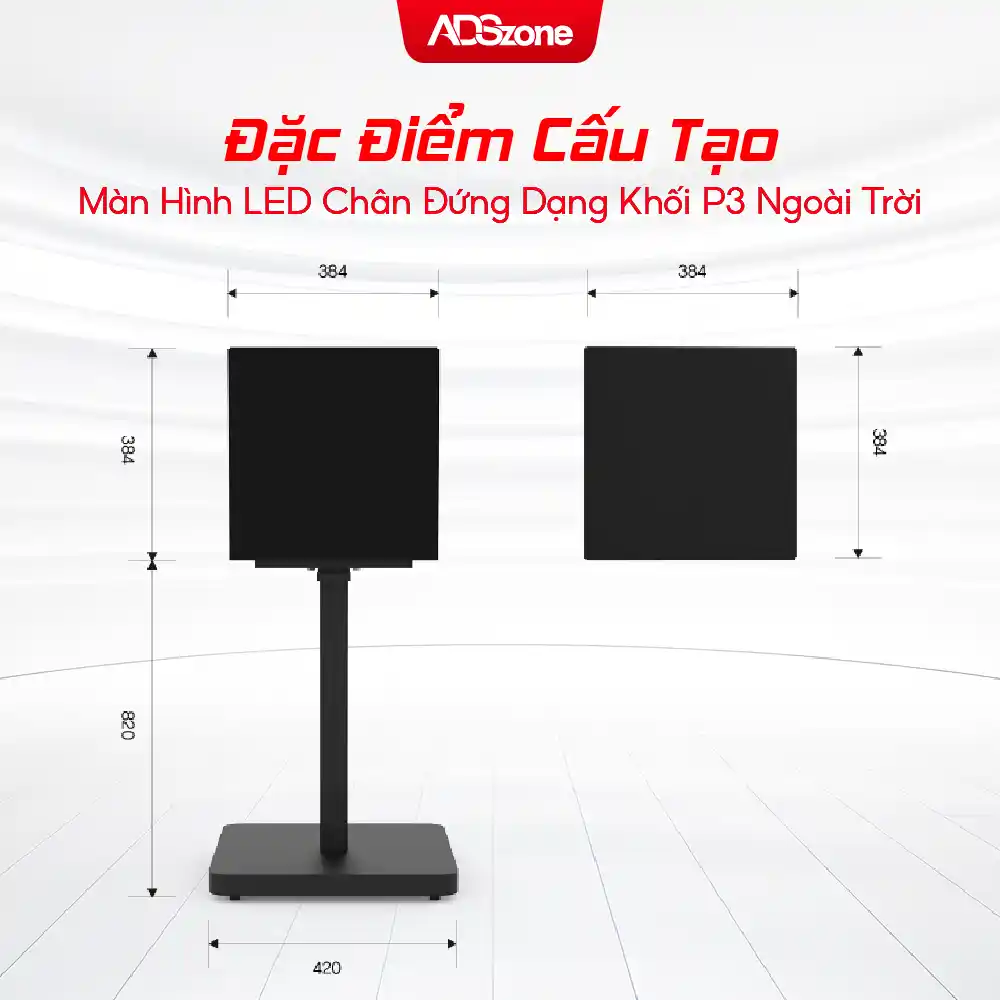 Đặc Điểm Cấu Tạo Của Màn Hình LED Chân Đứng Dạng Khối P3 Ngoài Trời