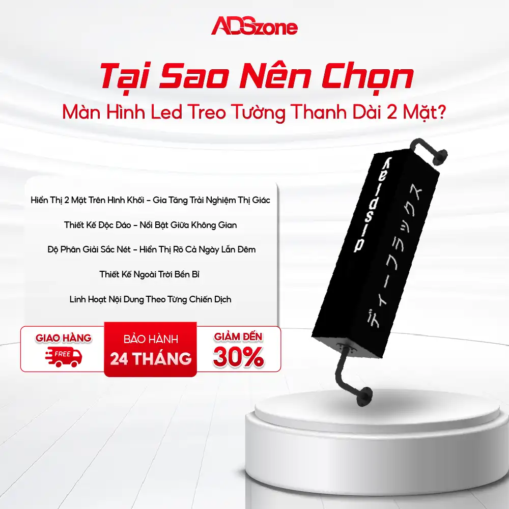 Tại Sao Nên Lựa Chọn Màn Hình LED Treo Tường Thanh Dài 2 Mặt Ngoài Trời Hình Khối P3