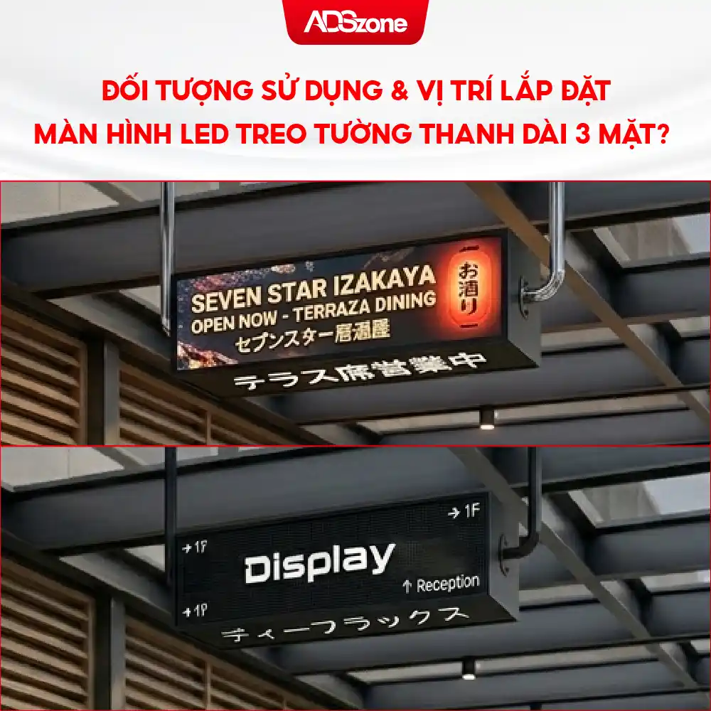 Đối Tượng Sử Dụng & Vị Trí Lắp Đặt Màn Hình LED Treo Tường Thanh Dài 3 Mặt Ngoài Trời?