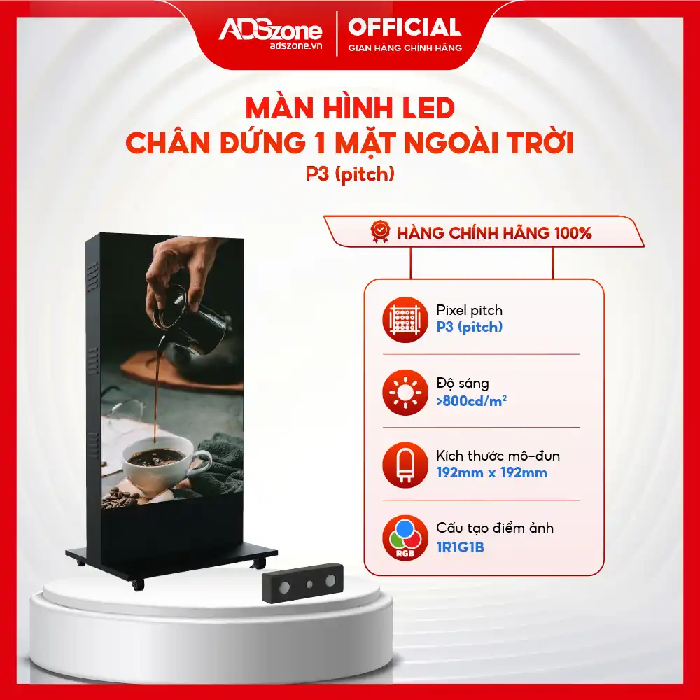 Màn Hình LED Chân Đứng Ngoài Trời 1 Mặt