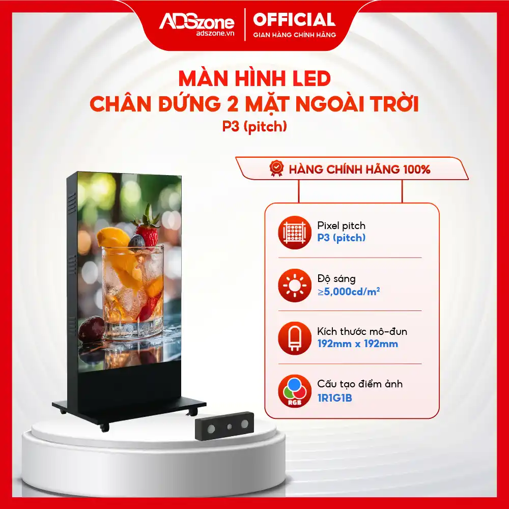 Màn Hình LED Chân Đứng Ngoài Trời 2 Mặt