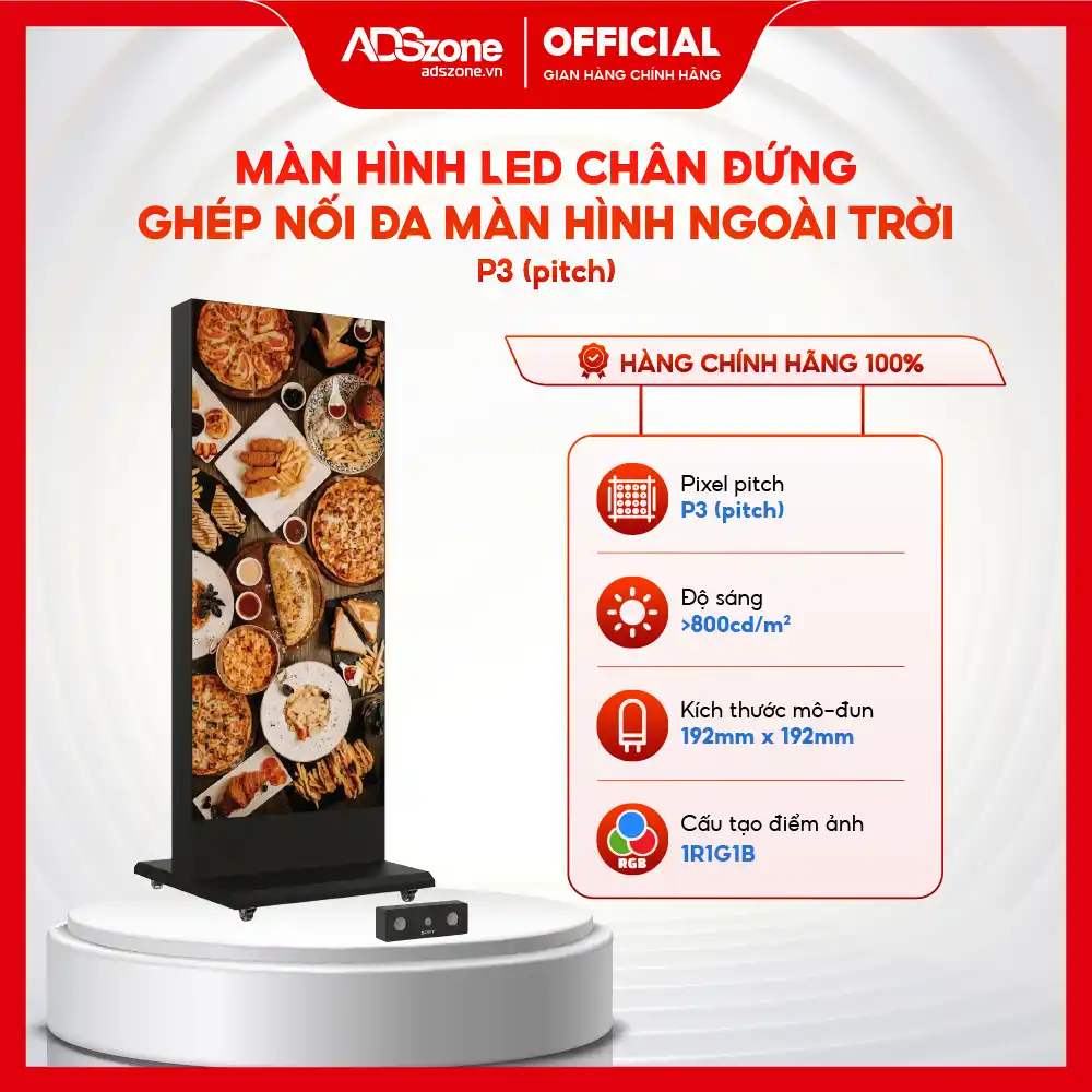 Màn Hình LED Chân Đứng Ngoài Trời Ghép Nối Đa Màn Hình