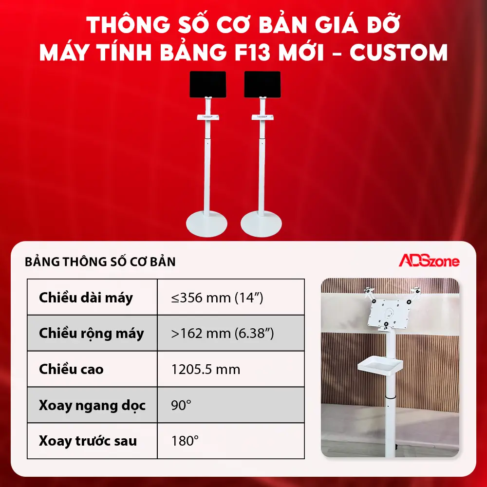 Thông Số Nổi Bật Giá Đỡ F13 Mới