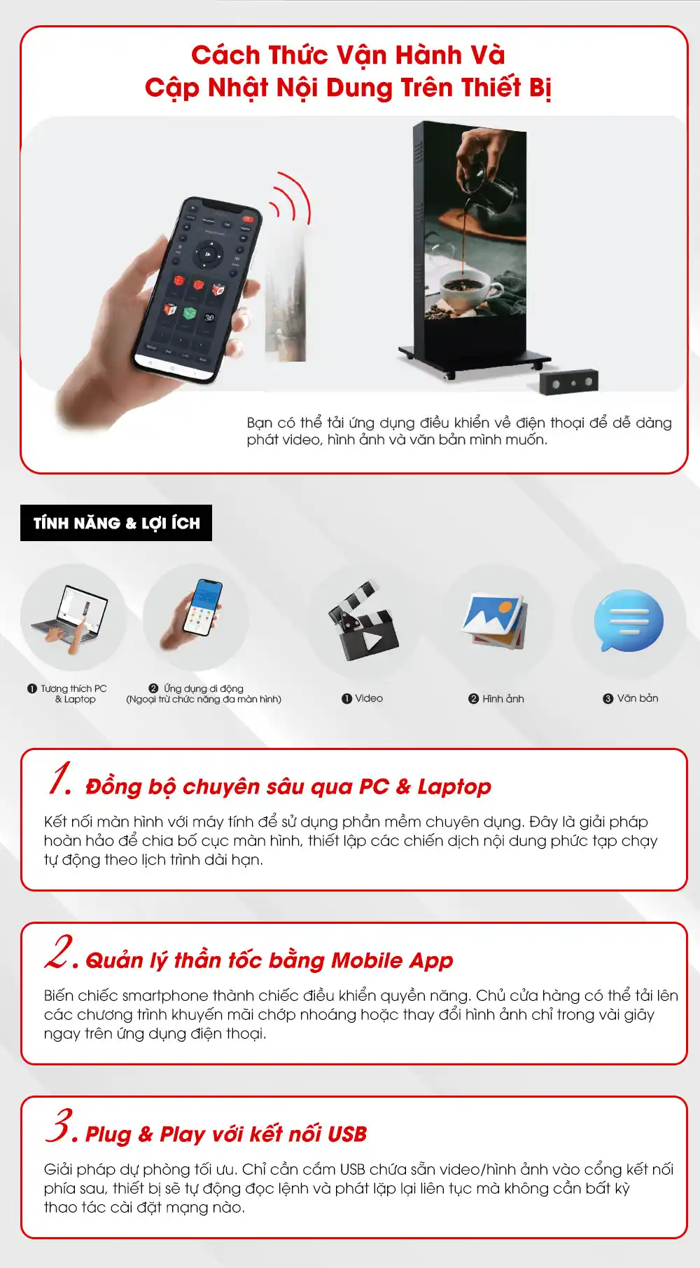 Ba Cách Vận Hành Và Cập Nhật Nội Dung Trên Thiết Bị