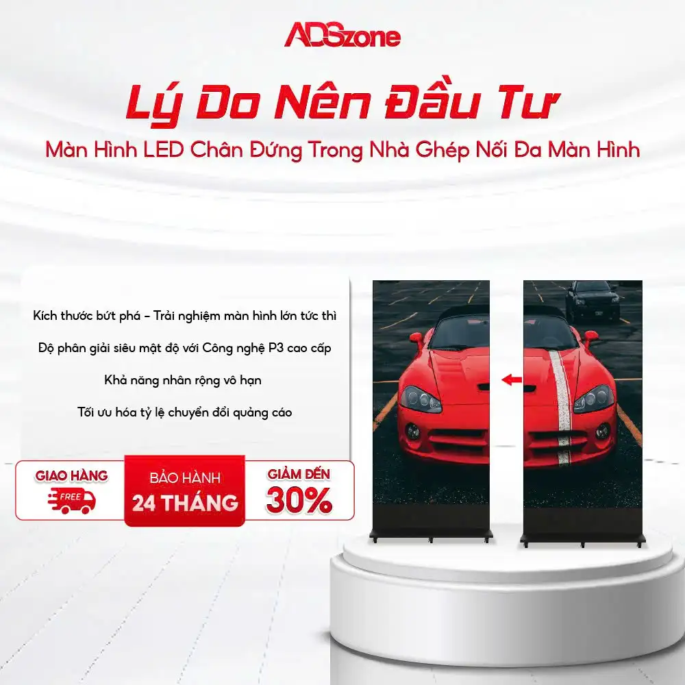Lý Do Nên Đầu Tư Màn Hình LED Chân Đứng Trong Nhà 2 Màn Ghép
