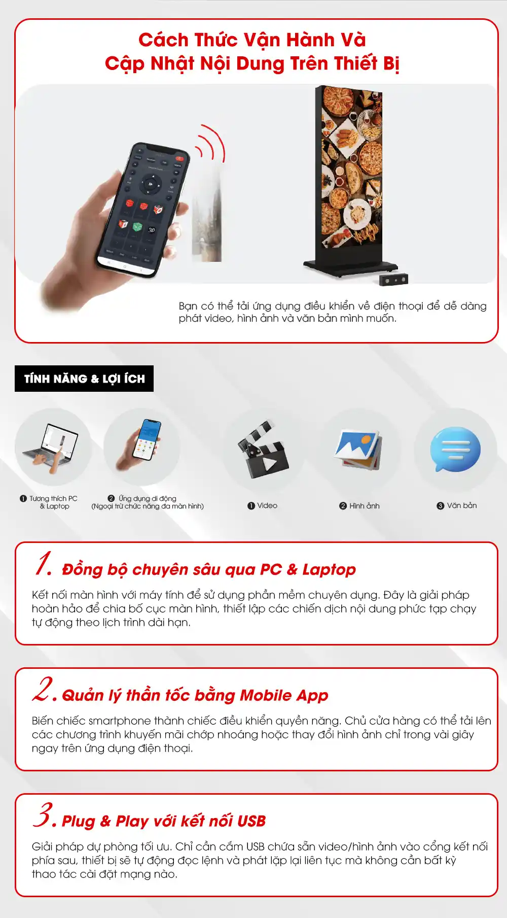 Ba Cách Vận Hành Và Cập Nhật Nội Dung Trên Thiết Bị