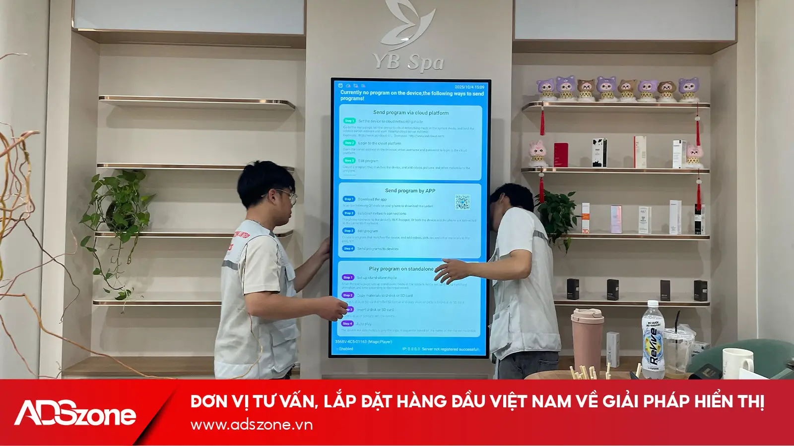 Lắp Đặt Màn Hình Quảng Cáo LCD Tại Hệ Thống YB Spa