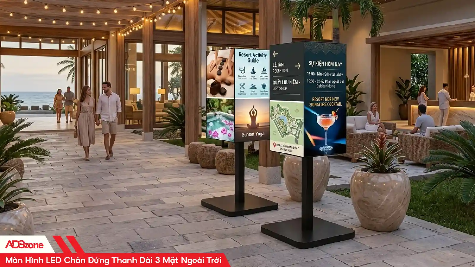 Màn Hình LED Thanh Dài 3 Mặt – Điểm Nhấn Hiển Thị Cho Không Gian Mở