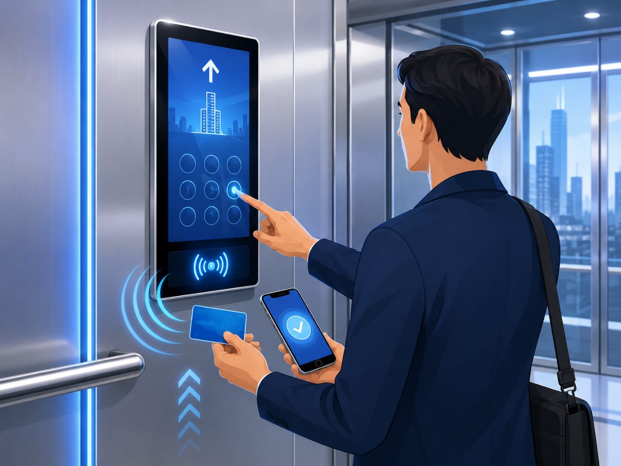 1. Màn hình thang máy tích hợp NFC là gì và nguyên lý hoạt động?