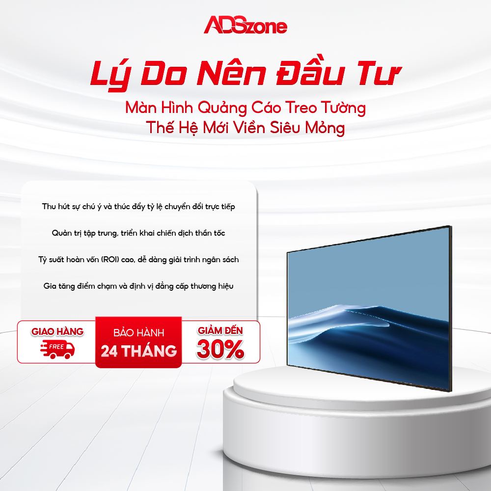 Lý Do Nên Đầu Tư Màn Hình Quảng Cáo Treo Tường Thế Hệ Mới Viền Siêu Mỏng 43 Inch Android 11 2K 500 Nits