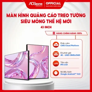 Màn Hình Quảng Cáo Treo Tường Thế Hệ Mới Viền Siêu Mỏng 43 Inch Android 14 | 4K | 700 Nits