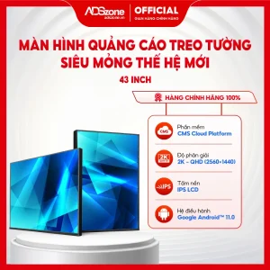 Màn Hình Quảng Cáo Treo Tường Thế Hệ Mới Viền Siêu Mỏng 43 Inch Android 11 | 2K | 500 Nits