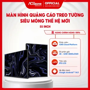 Màn Hình Quảng Cáo Treo Tường Viền Siêu Mỏng Thế Hệ Mới 55 Inch Android 14 4K 700 Nits