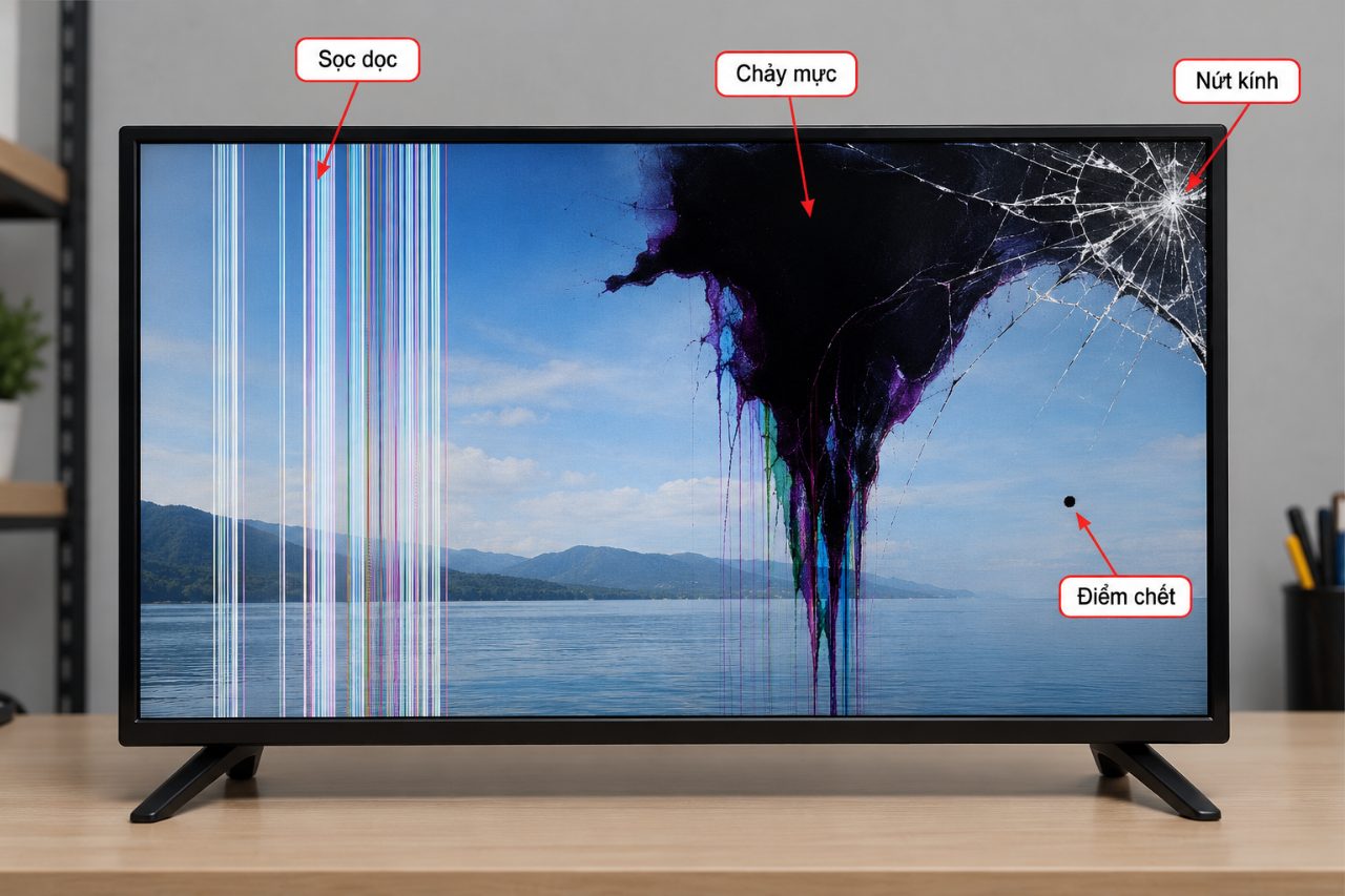 Dấu hiệu tấm nền LCD 32 inch bị hỏng