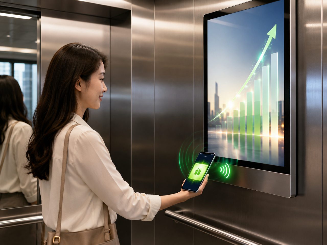 Lợi ích của việc tích hợp NFC lên màn hình quảng cáo thang máy