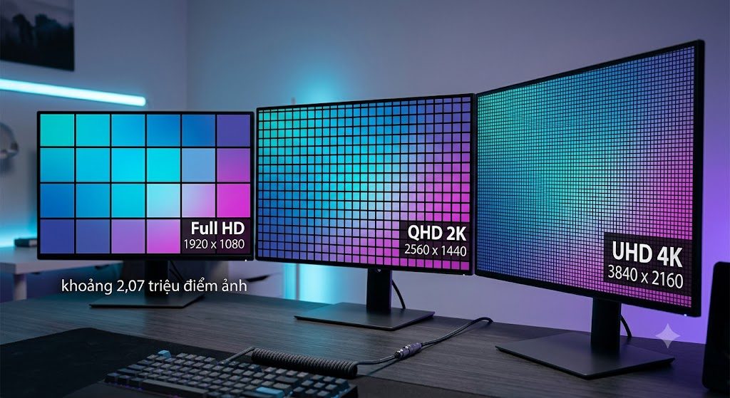 Màn hình 2K khác Full HD và UHD 4K ra sao?