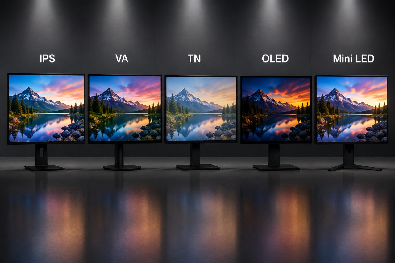 So sánh tấm nền IPS, VA, TN, OLED và Mini LED