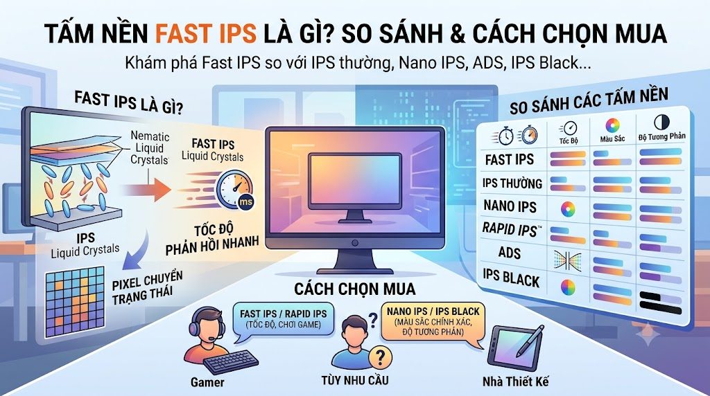 Tấm nền Fast IPS là gì? Cách chọn màn hình chuẩn