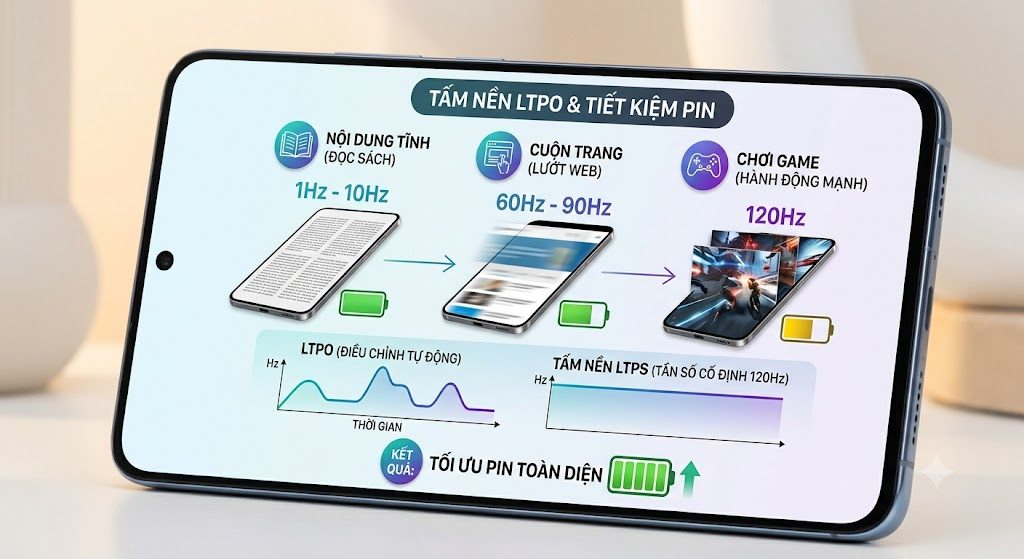 Tấm nền LTPO là gì và tiết kiệm pin như thế nào?