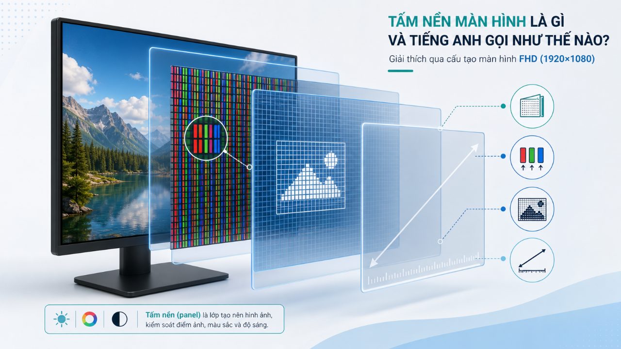 Tấm nền màn hình là gì và tiếng Anh gọi như thế nào?