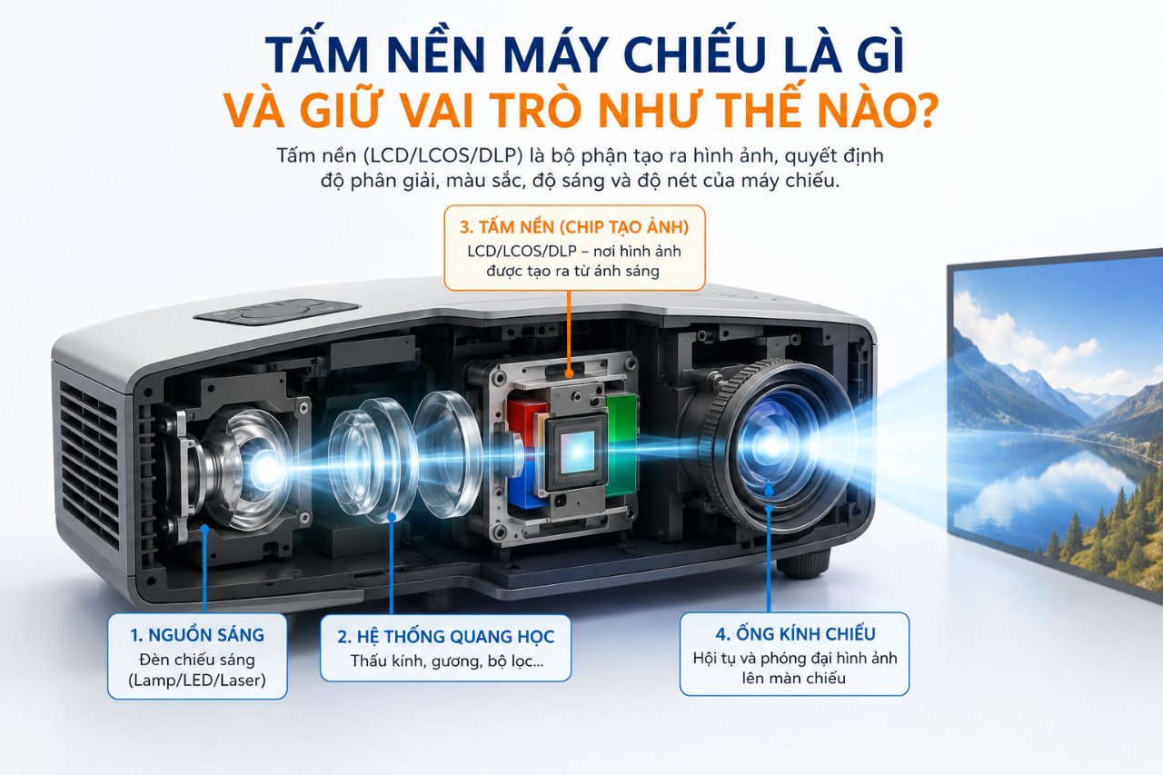 Tấm nền máy chiếu là gì và giữ vai trò như thế nào?