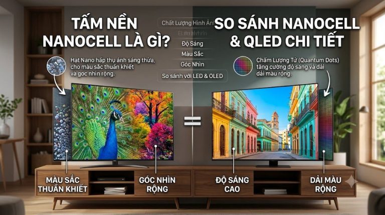 Tấm nền NanoCell là gì? So sánh NanoCell và QLED