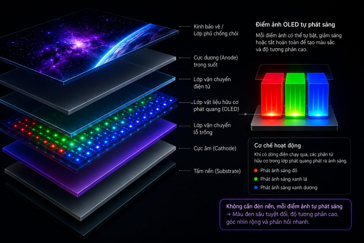 Tấm nền OLED là gì và hoạt động như thế nào?